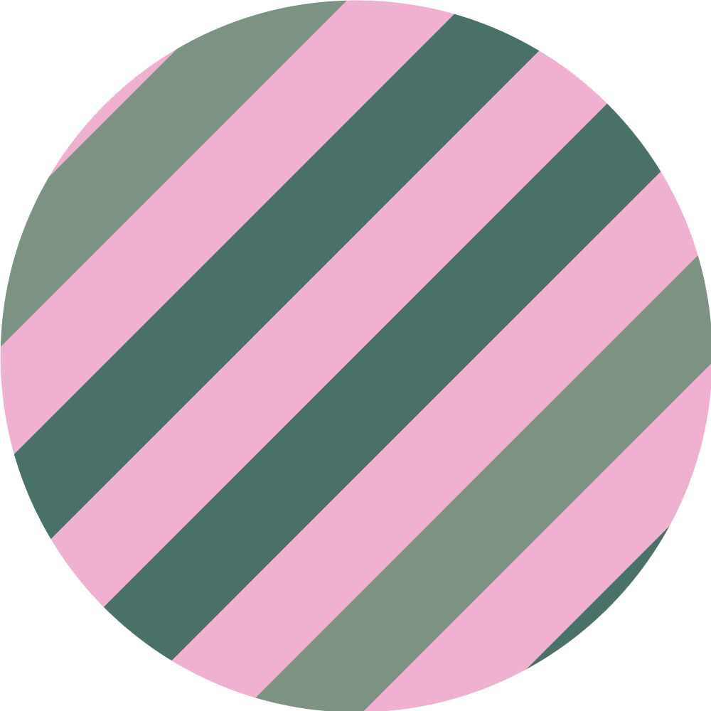 Pastel pink and green color block circular rug - TenStickers