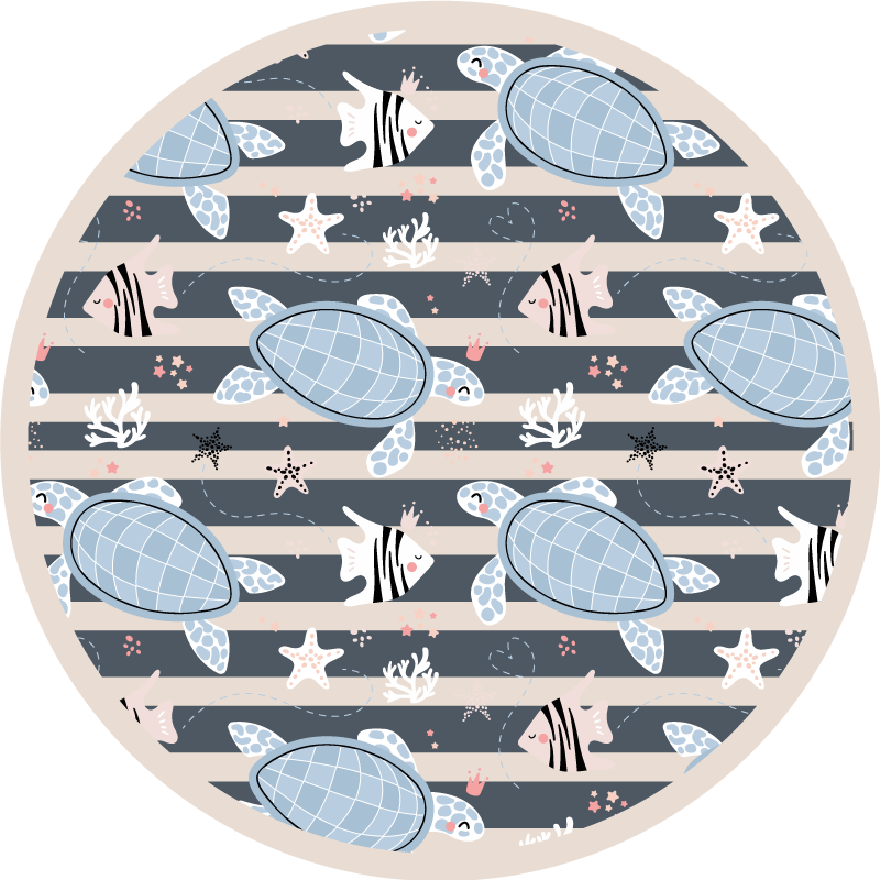 Underwater turtles animal vinyl rug - TenStickers