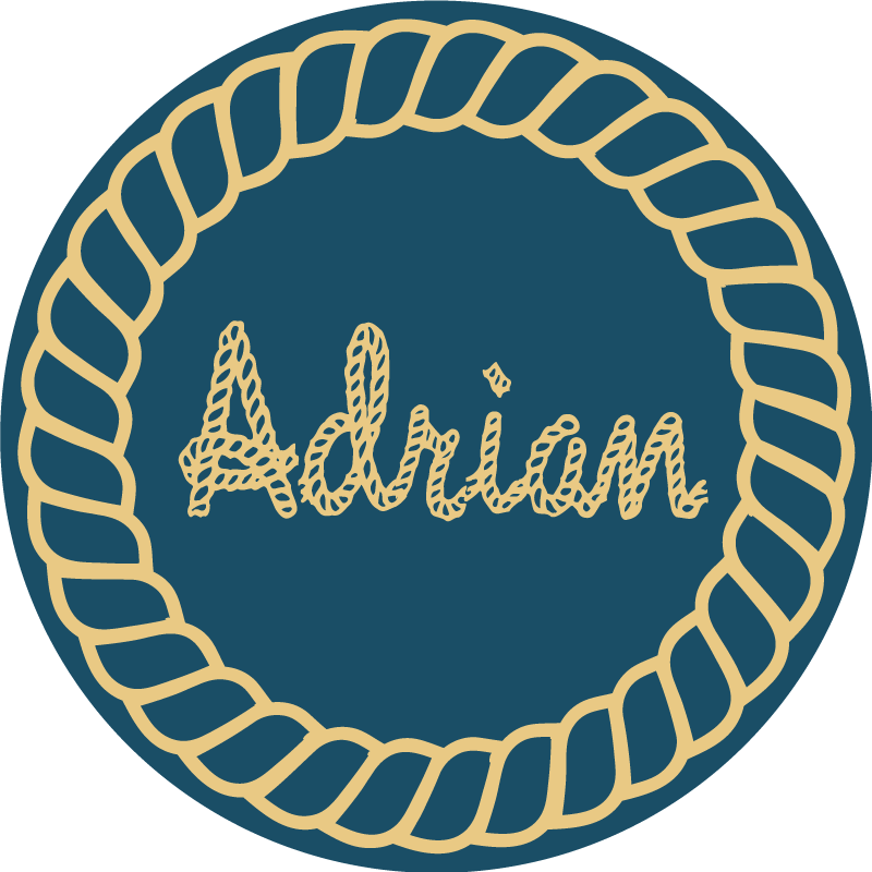 Circular nautical name vinyl rug - TenStickers