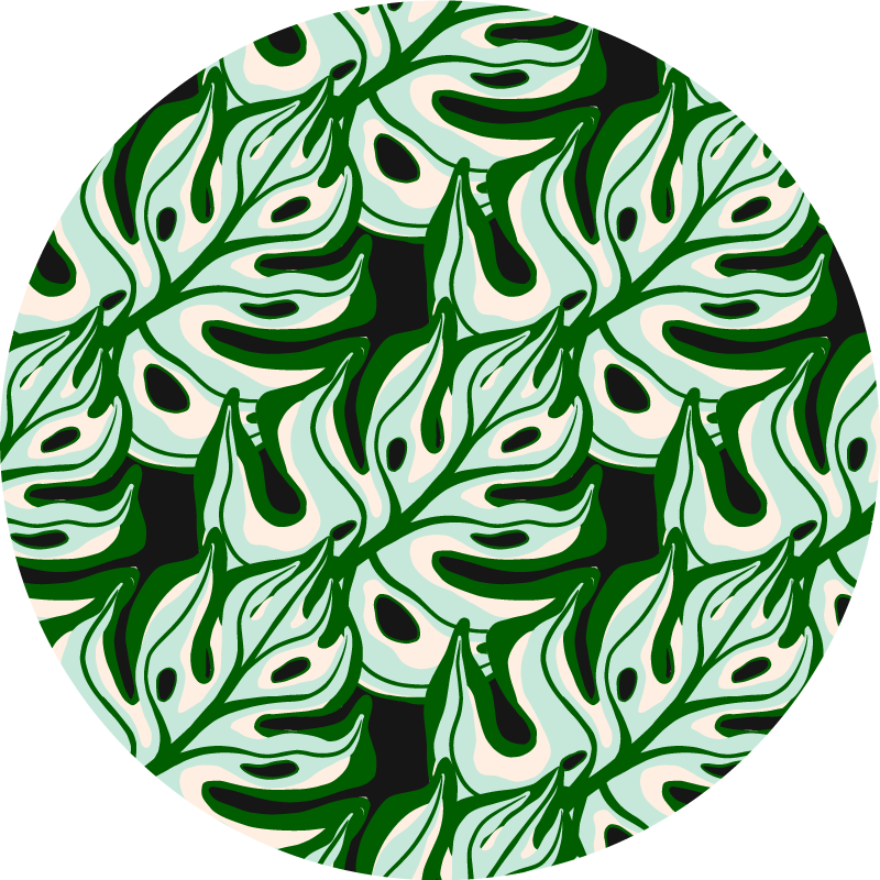 Nature vinyl rug with tropical leaf design - TenStickers