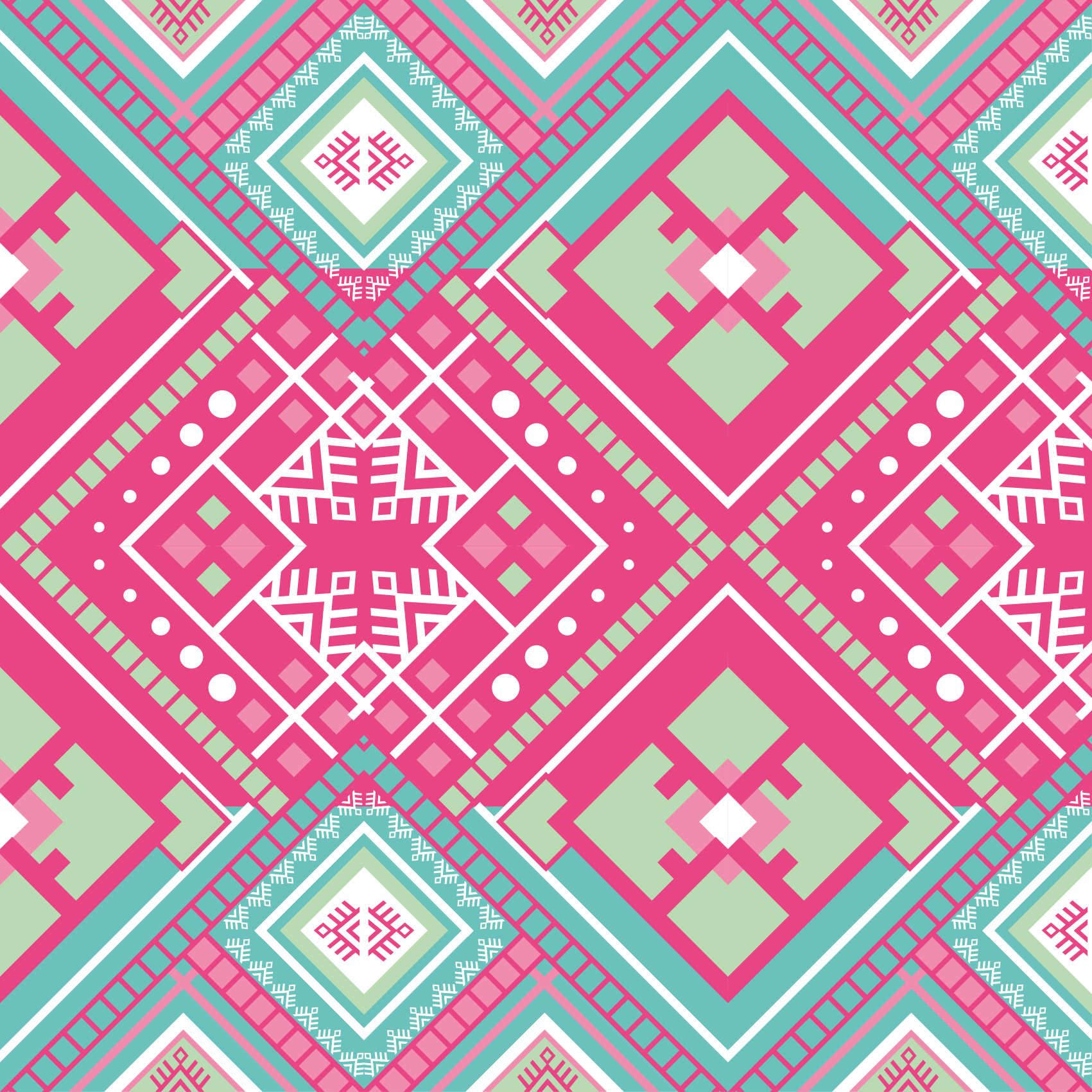Pink tribal motif ethnic vinyl rug - TenStickers