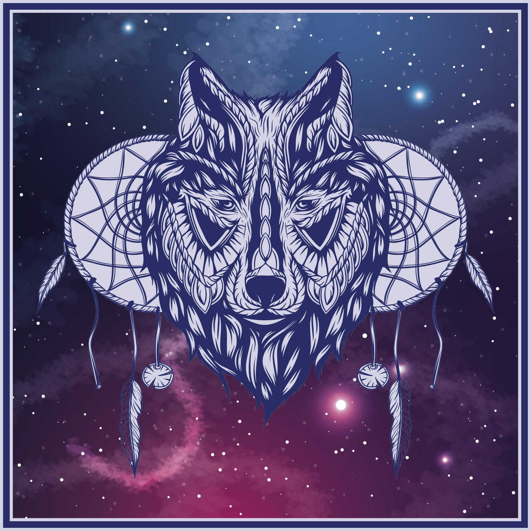 Wolf nebula ethnic vinyl ug - TenStickers