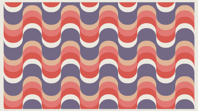 Geometric retro groovy pattern rectangular rug - TenStickers