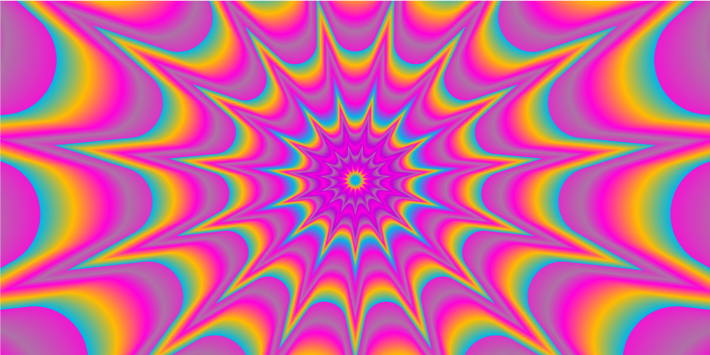 Psychedelic optical retro star rectangular rug - TenStickers