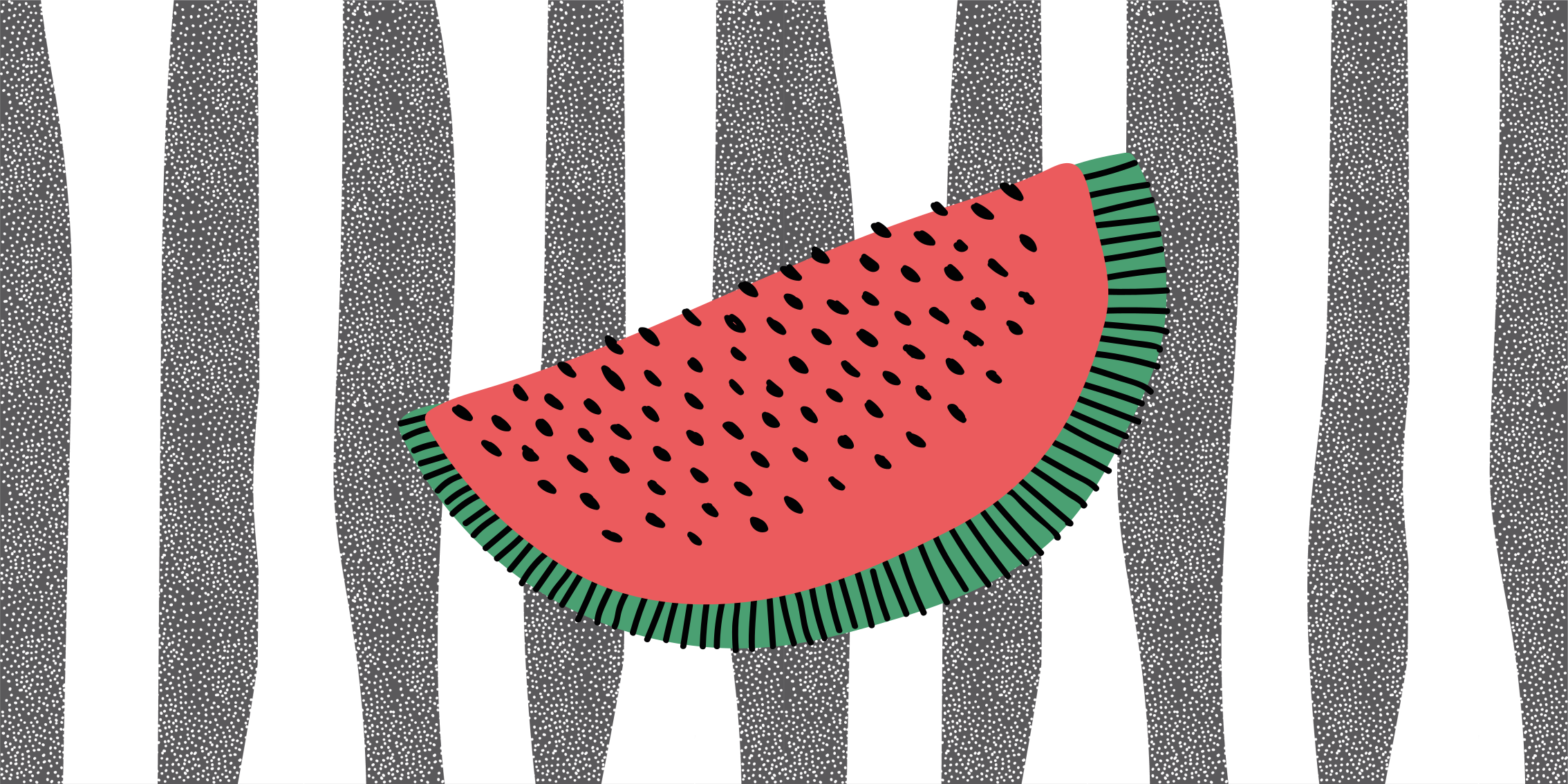Retro watermelon and stripes modern rug - TenStickers