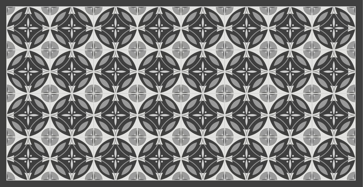 Gray and white soft shapes pattern tile carpet - TenStickers