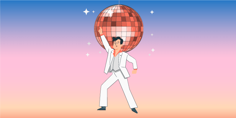 Disco ball illustration with colors  vintage rug - TenStickers