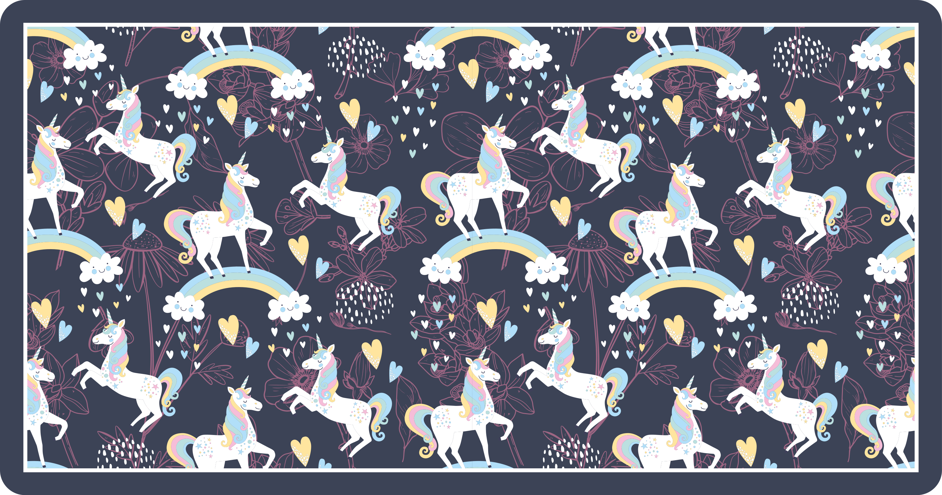 UNIQUE UNICORN PATTERN kids vinyl rug - TenStickers
