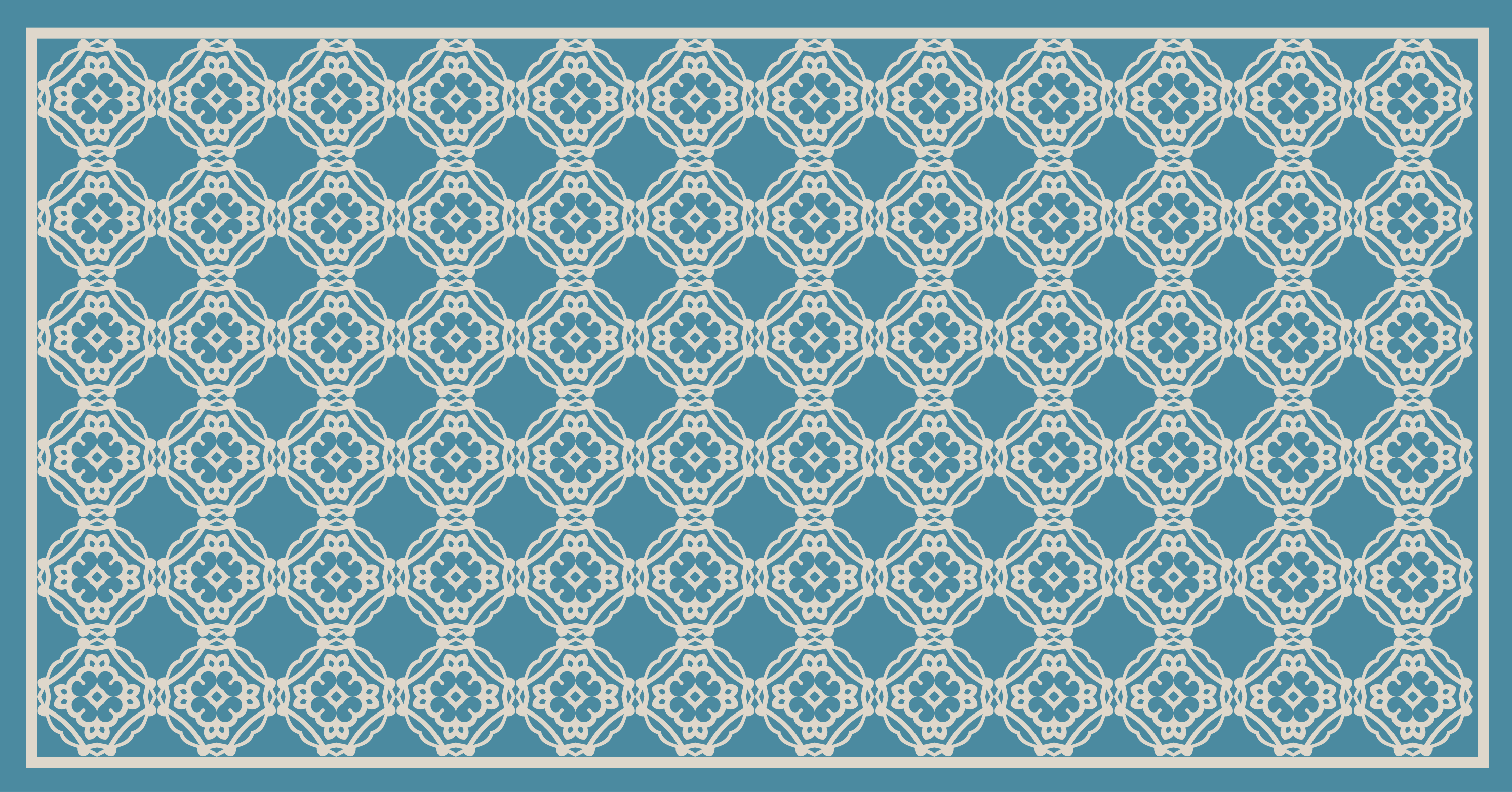Antique vintage blue white pattern vintage rug - TenStickers