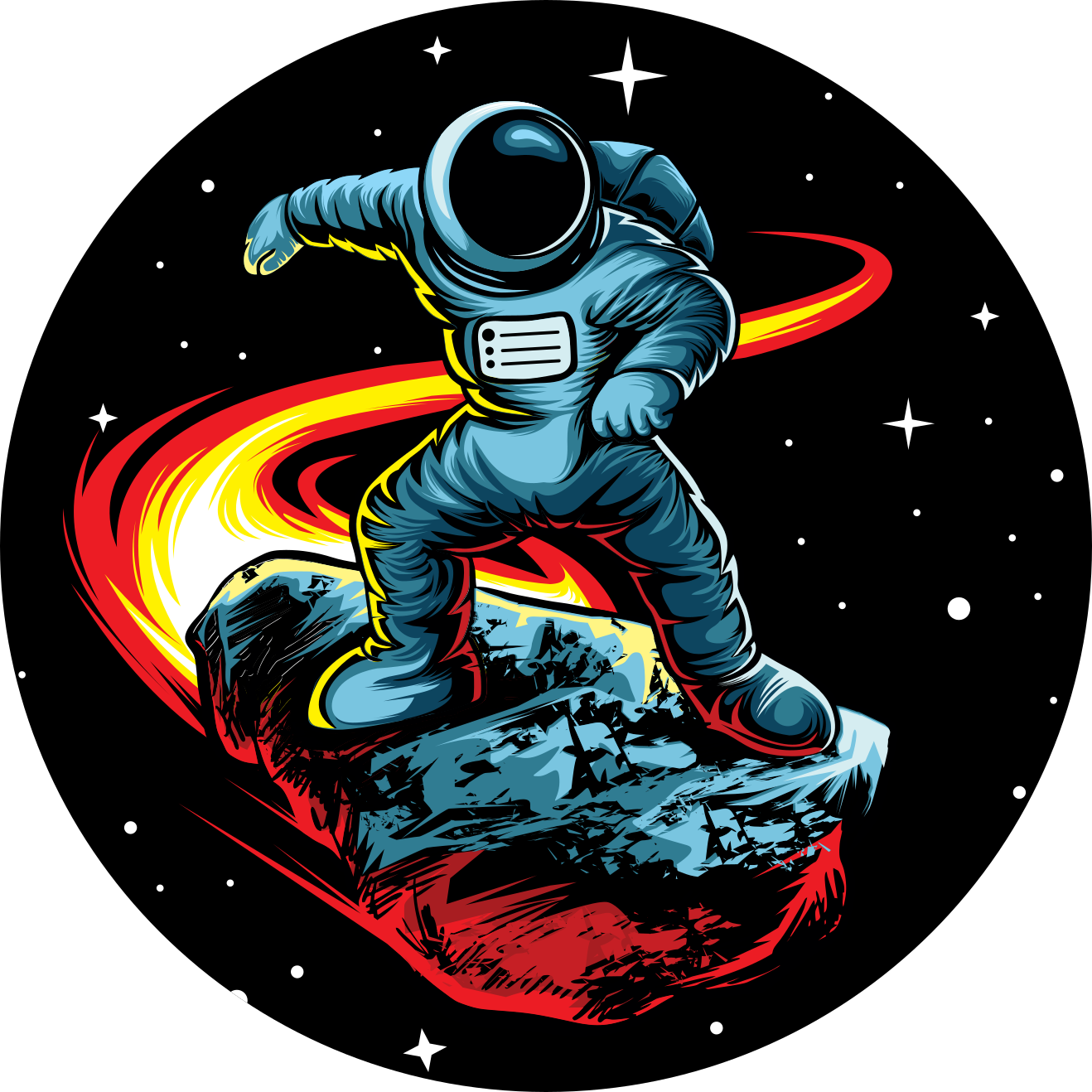 Astronaut with meteor living room rug - TenStickers