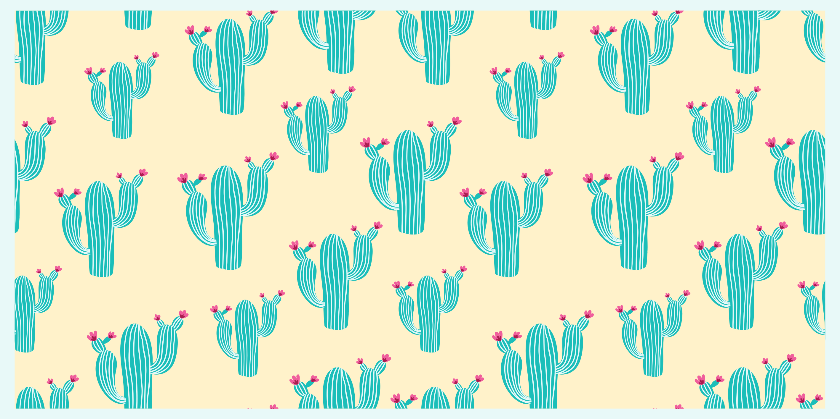 Cactus Motif nature vinyl rug - TenStickers
