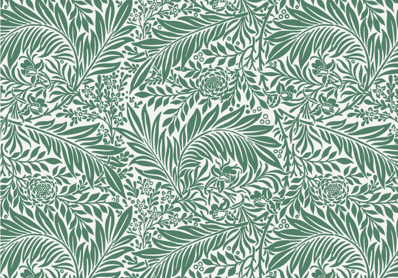 Green Foliage Pattern flower vinyl rug - TenStickers