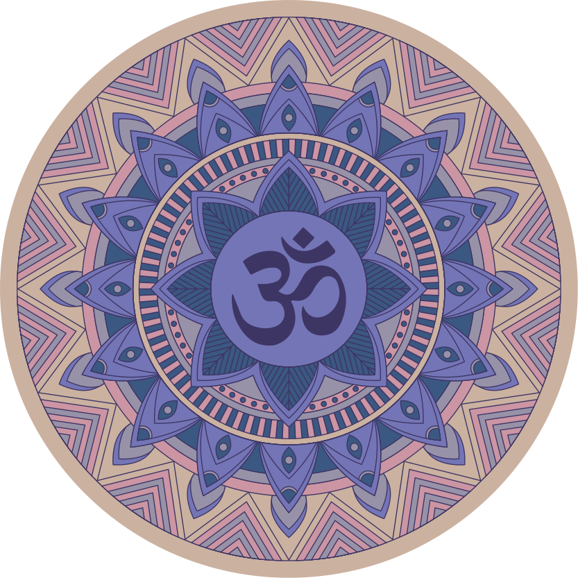 Colorful mandala Om symbol mandala vinyl rug - TenStickers