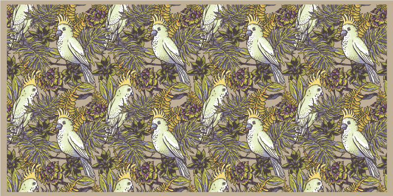 Colorful Parrots Pattern flower vinyl rug - TenStickers