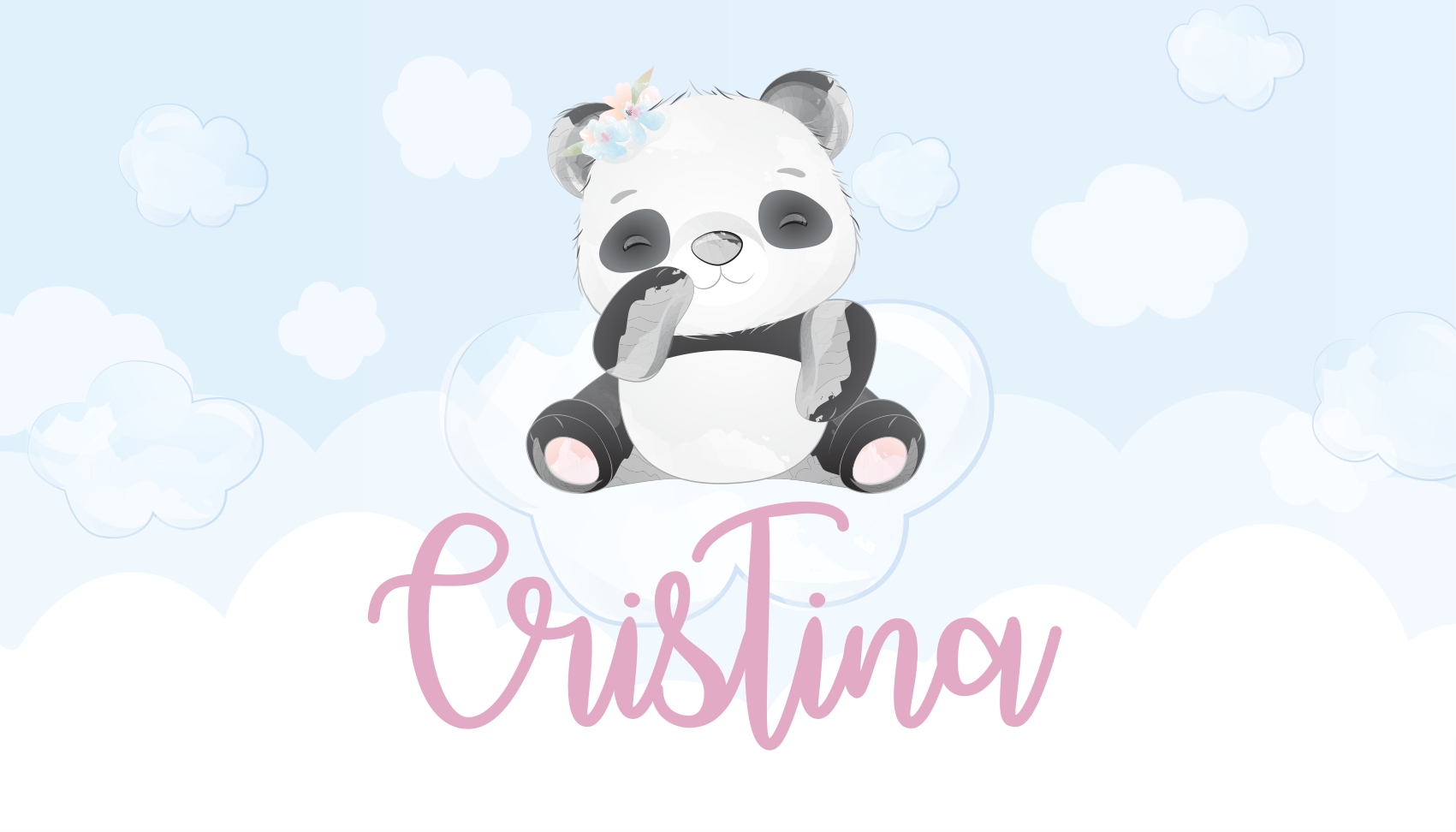 Cute panda for girl  baby play mat - TenStickers