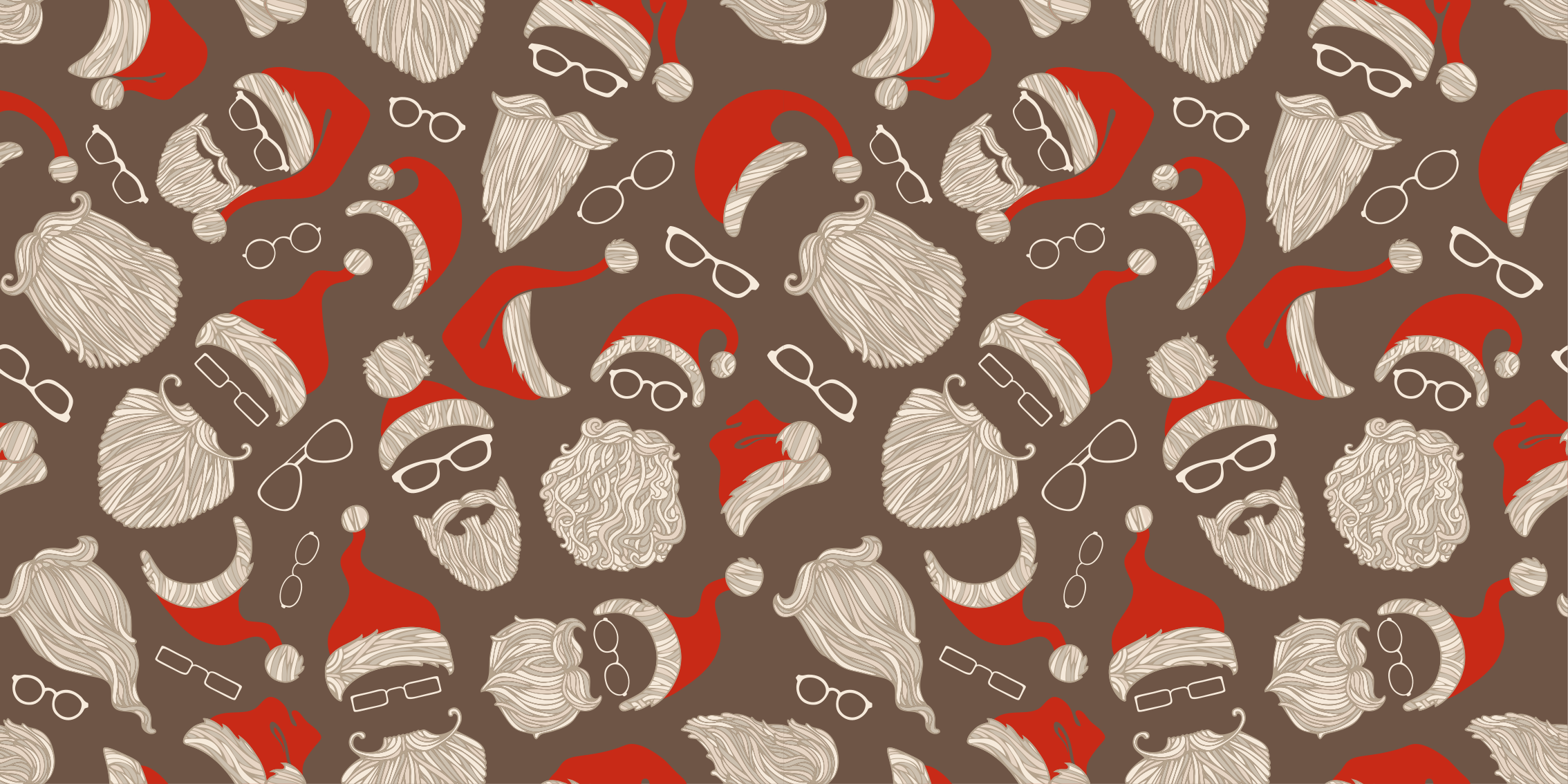 Santa Faces Pattern christmas vinyl rug - TenStickers