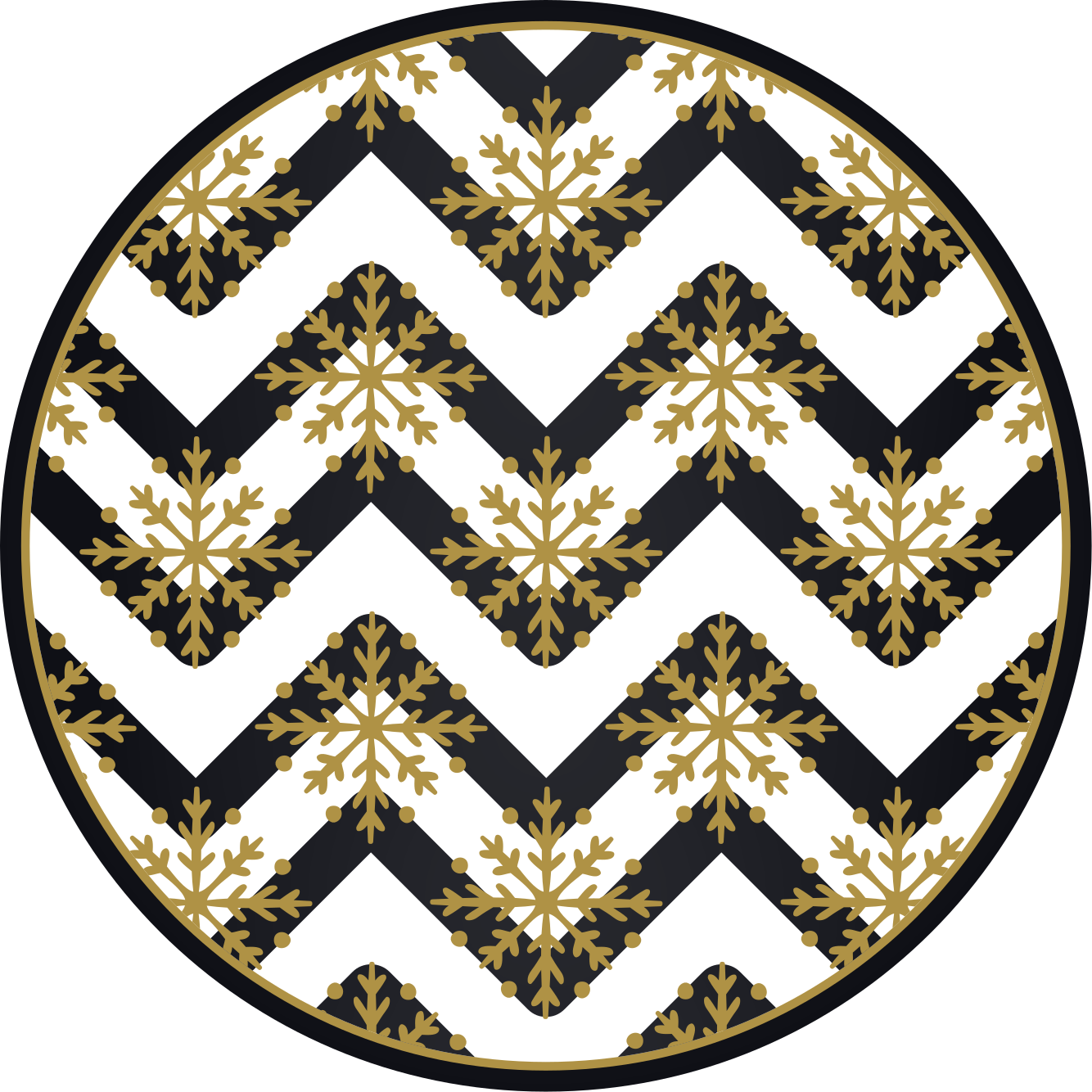 Chevron Snowflake Pattern christmas vinyl rug - TenStickers