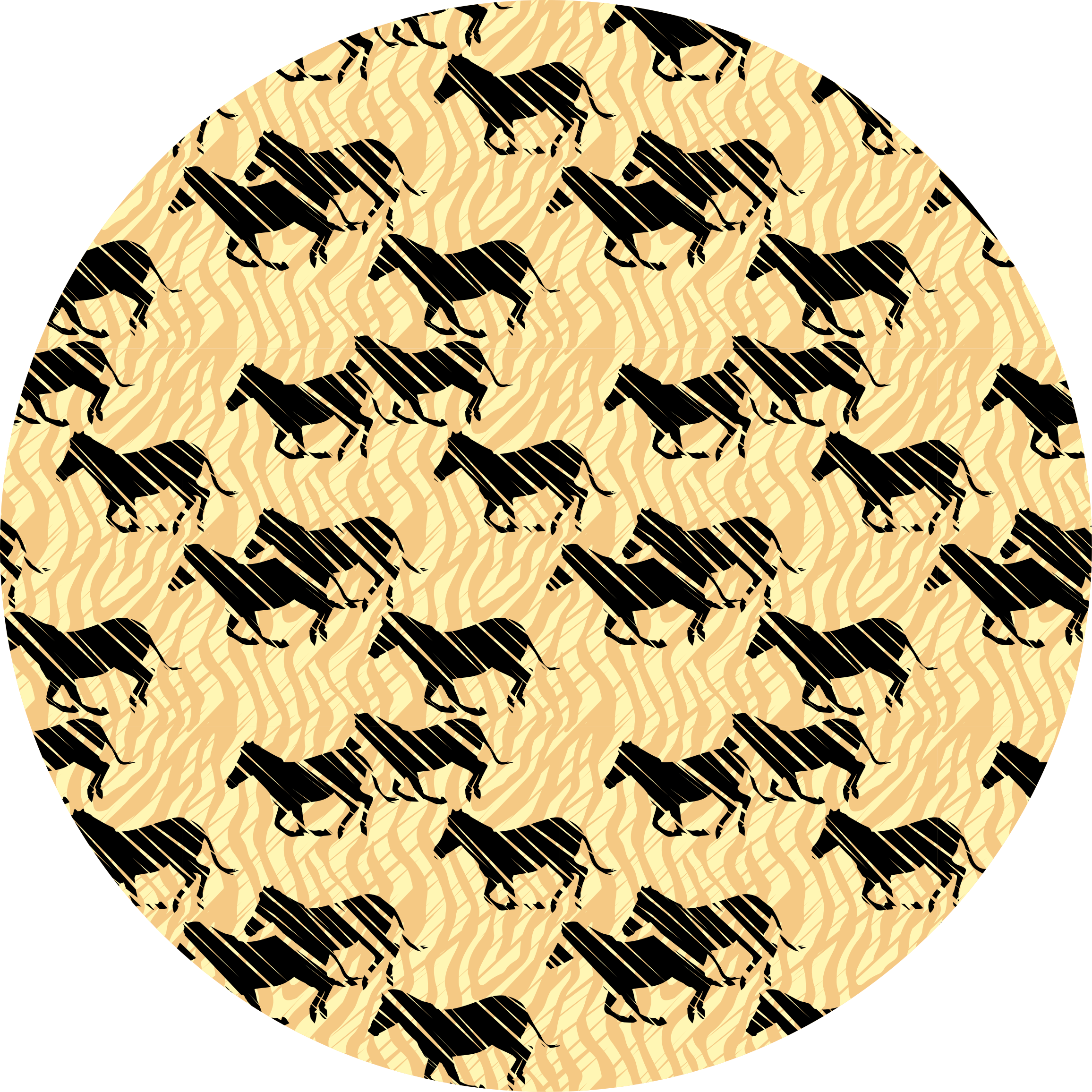 Stylish Horse Pattern animal print vinyl rug - TenStickers