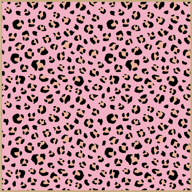 Black and pink leopard print bedroom rug - TenStickers