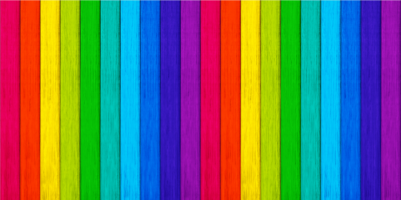Rainbow Striped Layout wood vinyl rug - TenStickers