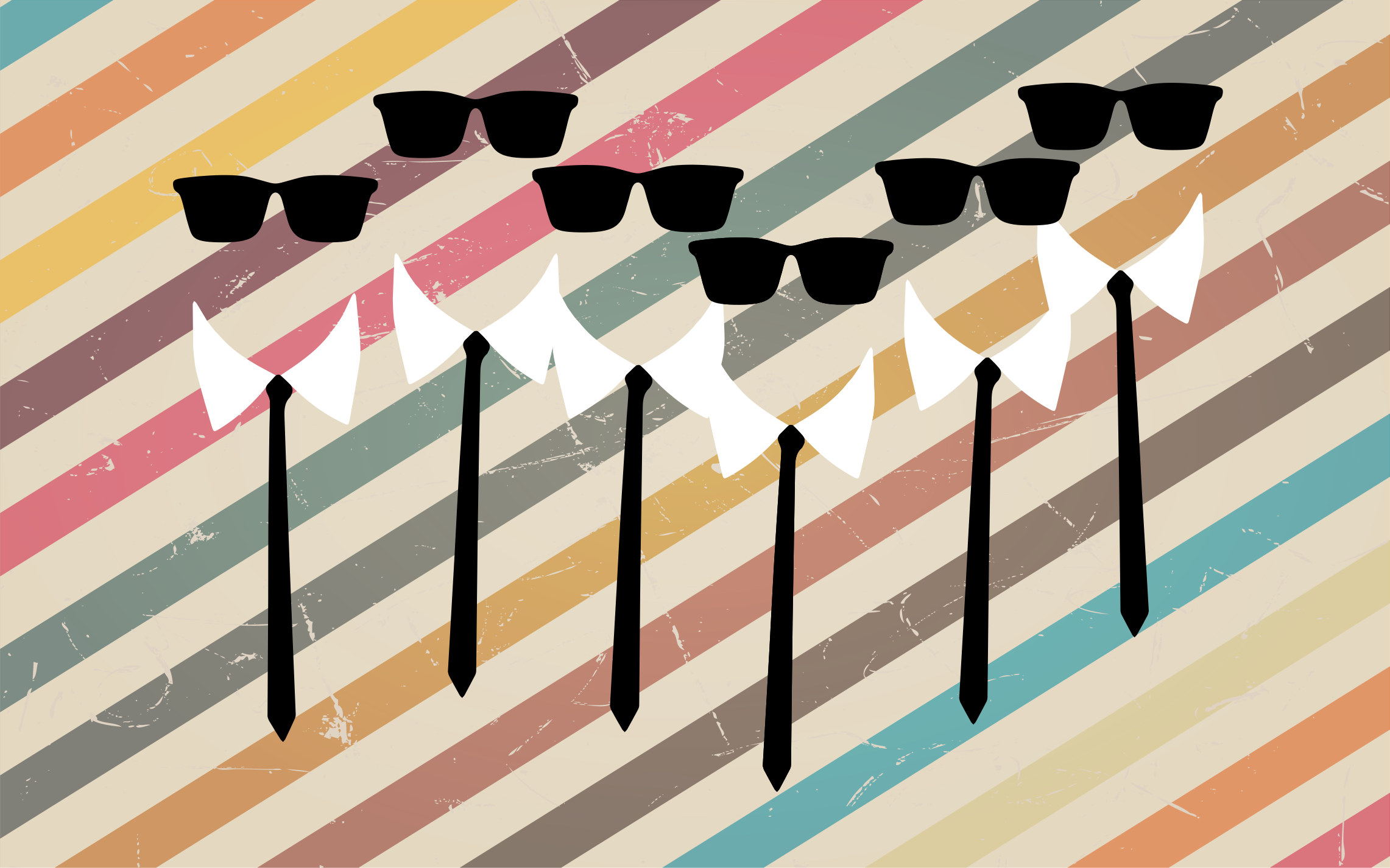 Dapper Group Attire stripes vinyl rug - TenStickers