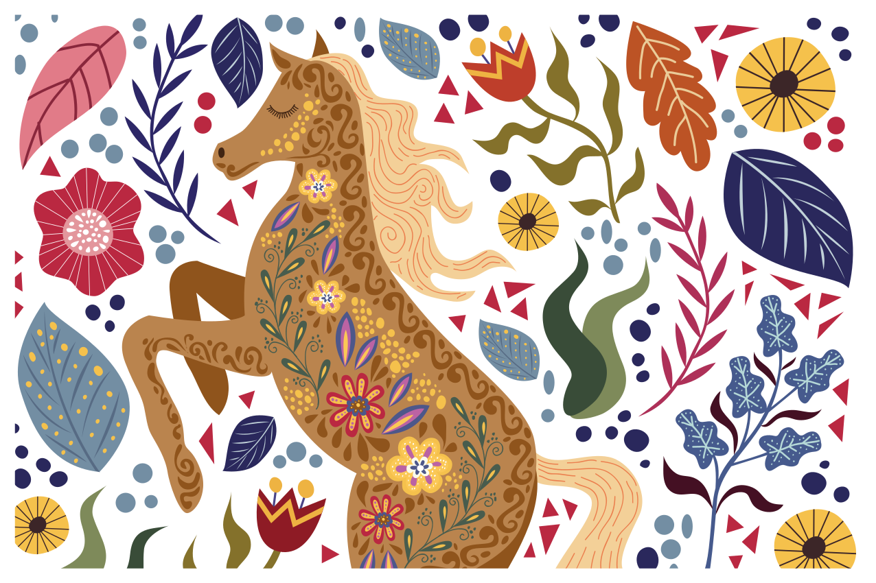 Majestic horse artwork animal vinyl rug - TenStickers