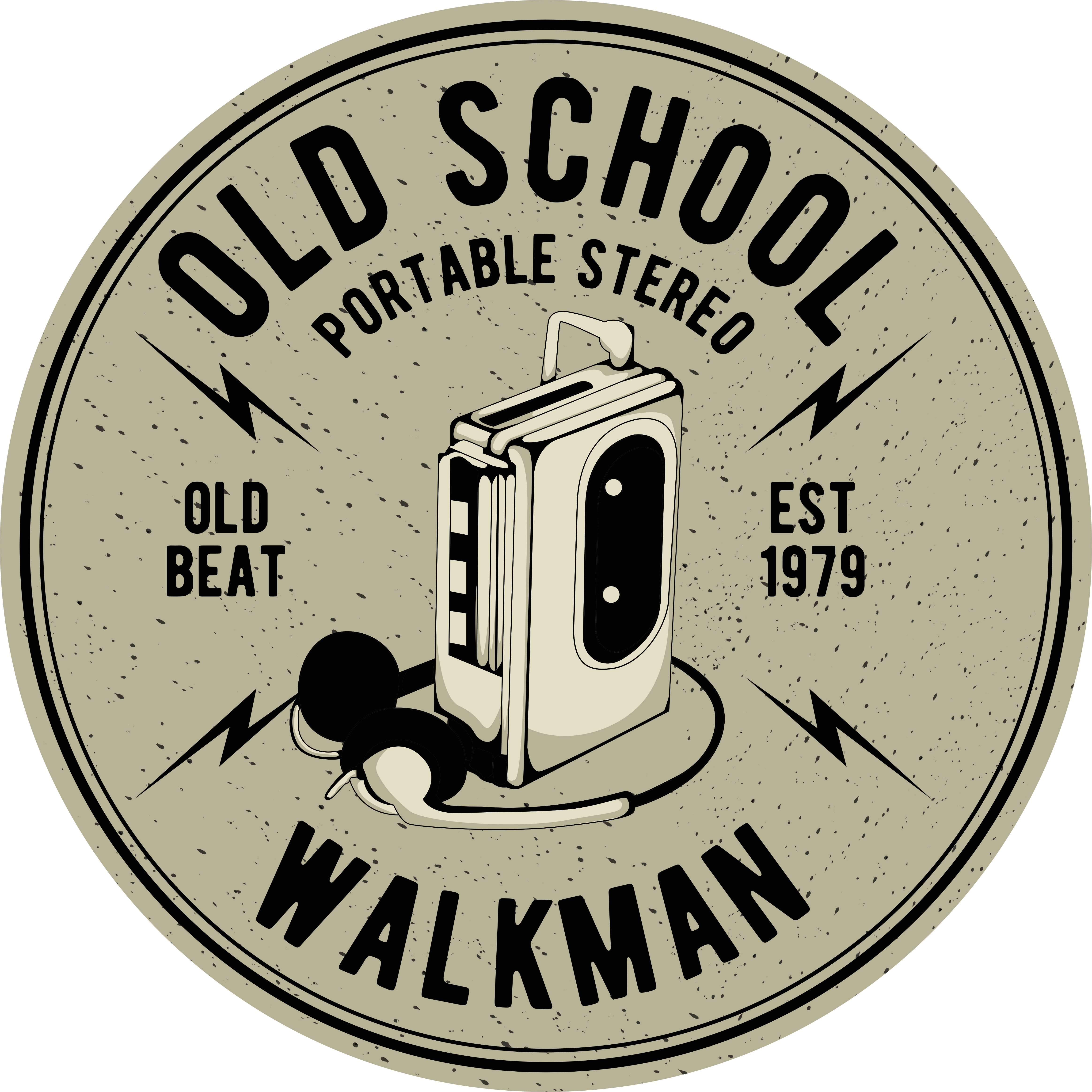 Walkman cartoon design  vintage rug - TenStickers