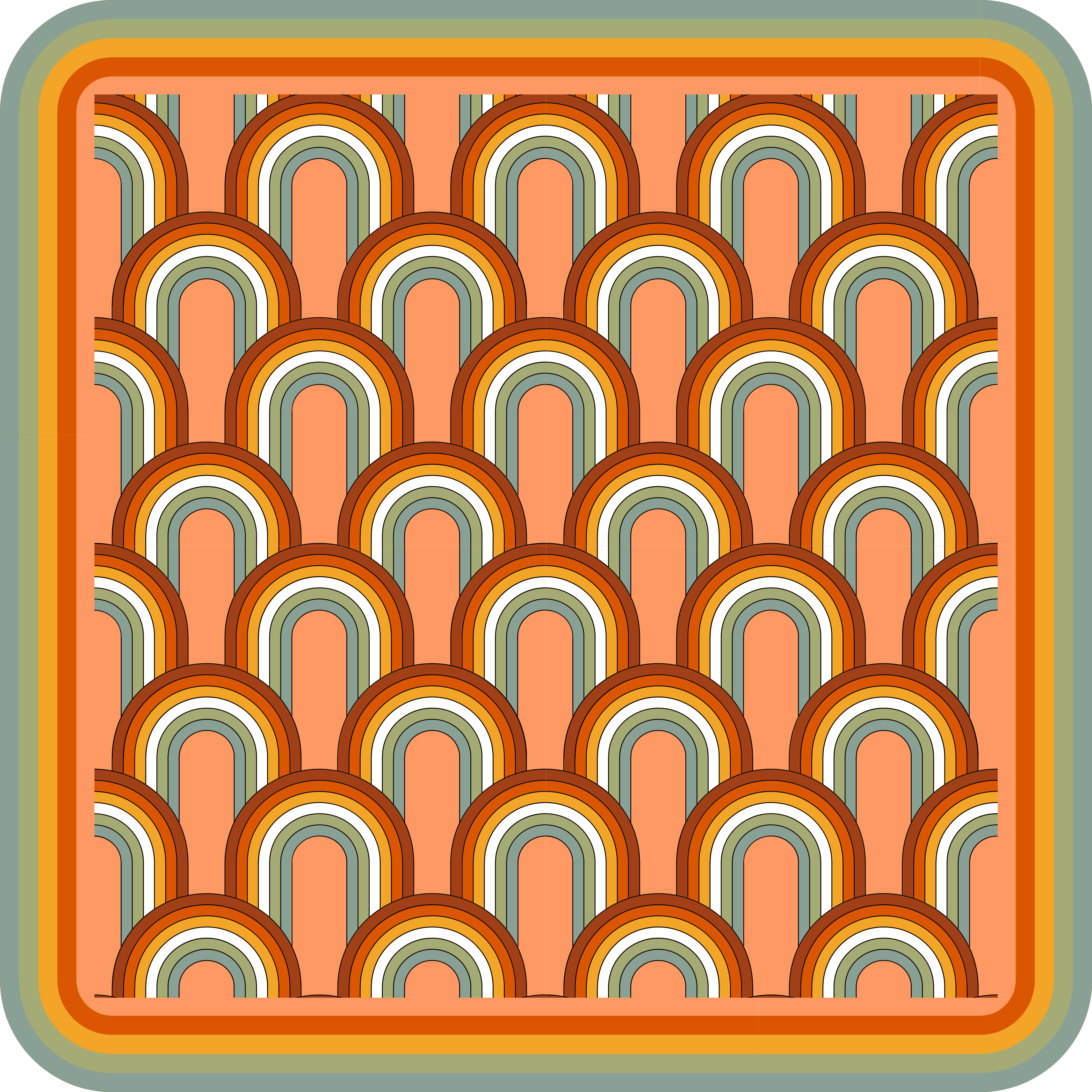 Rainbow like 70s' pattern vintage rug - TenStickers