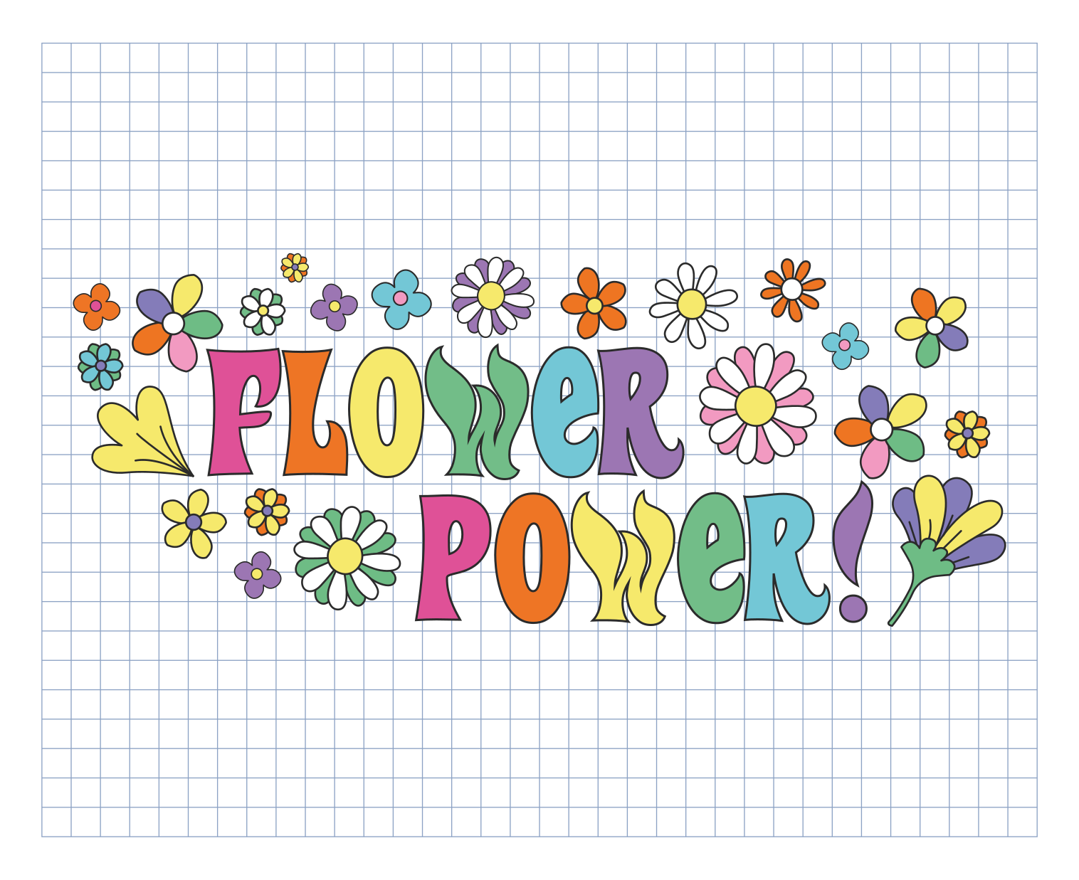 Flower power design flower vinyl rug - TenStickers