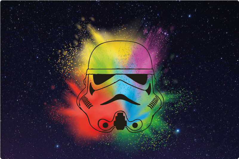 Colorful Stormtrooper Face vinyl rug - TenStickers