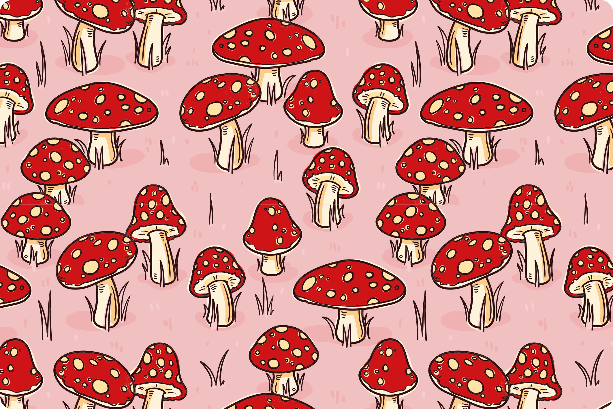 Whimsical Mushroom Pattern nature vinyl rug - TenStickers