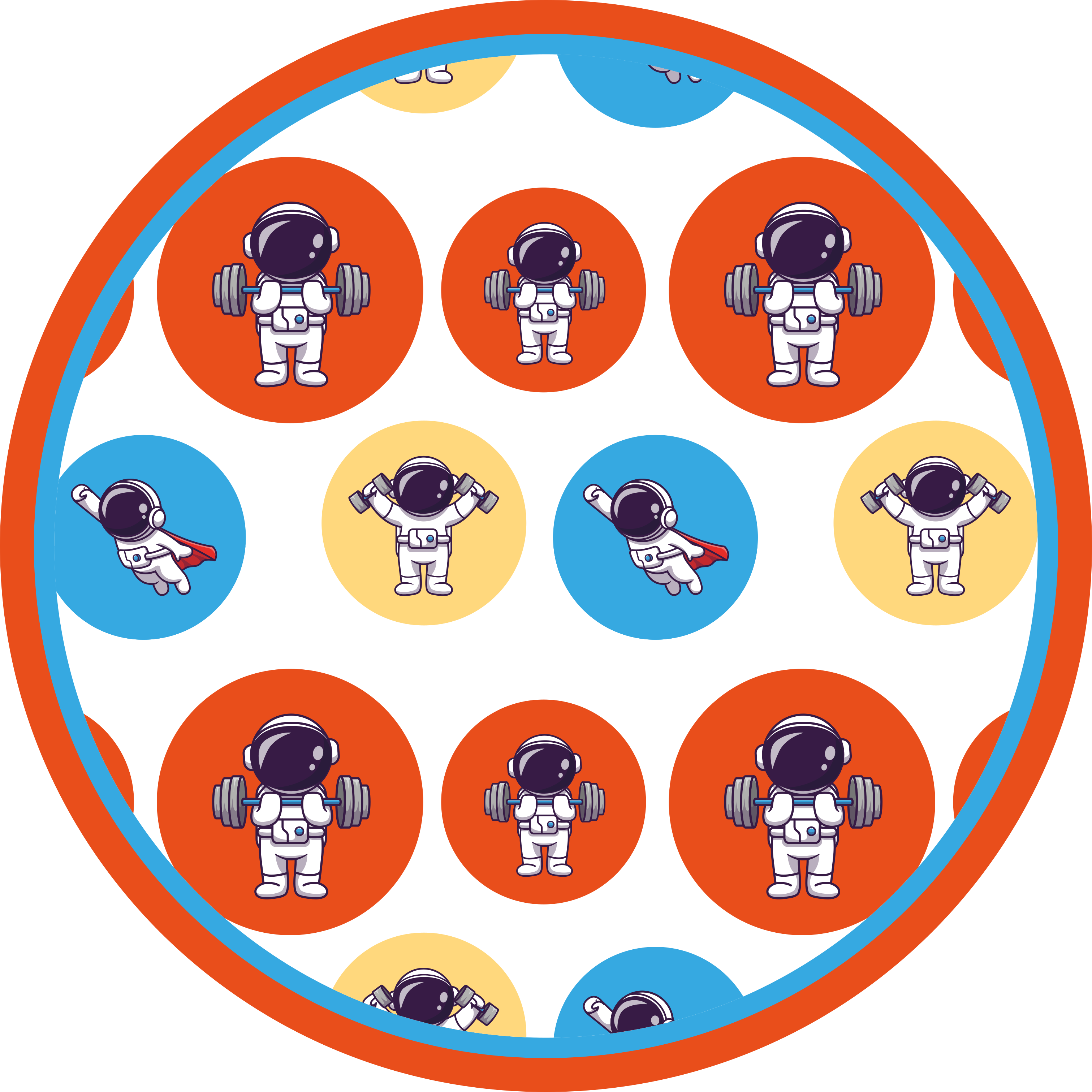 Astronaut fitness vinyl rug - TenStickers