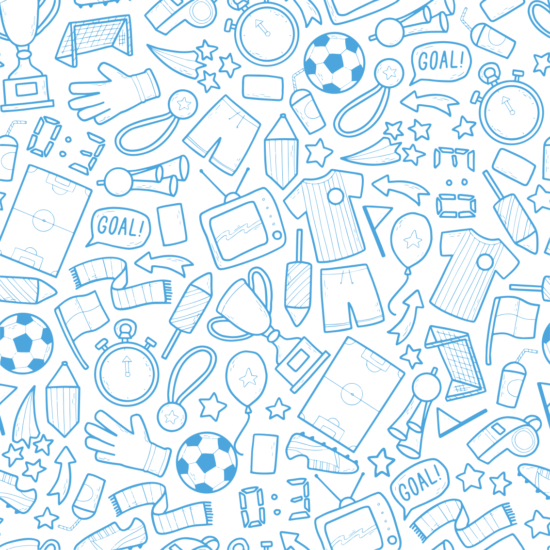 Football, soccer doodle set bedroom rug - TenStickers