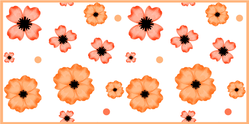 Patterned background flower vinyl rug - TenStickers