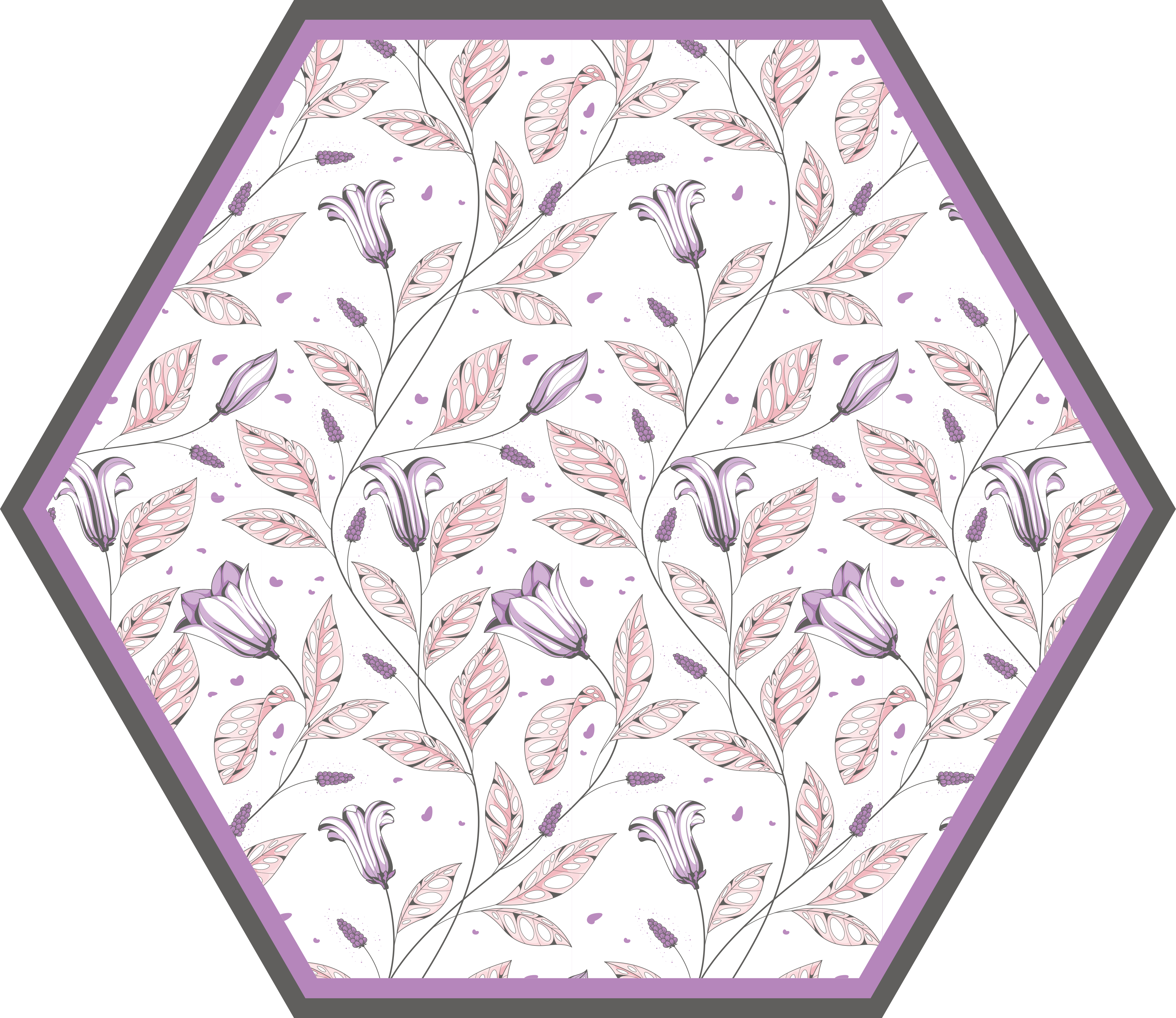 Flower vinyl rug with elegant botanical design - TenStickers