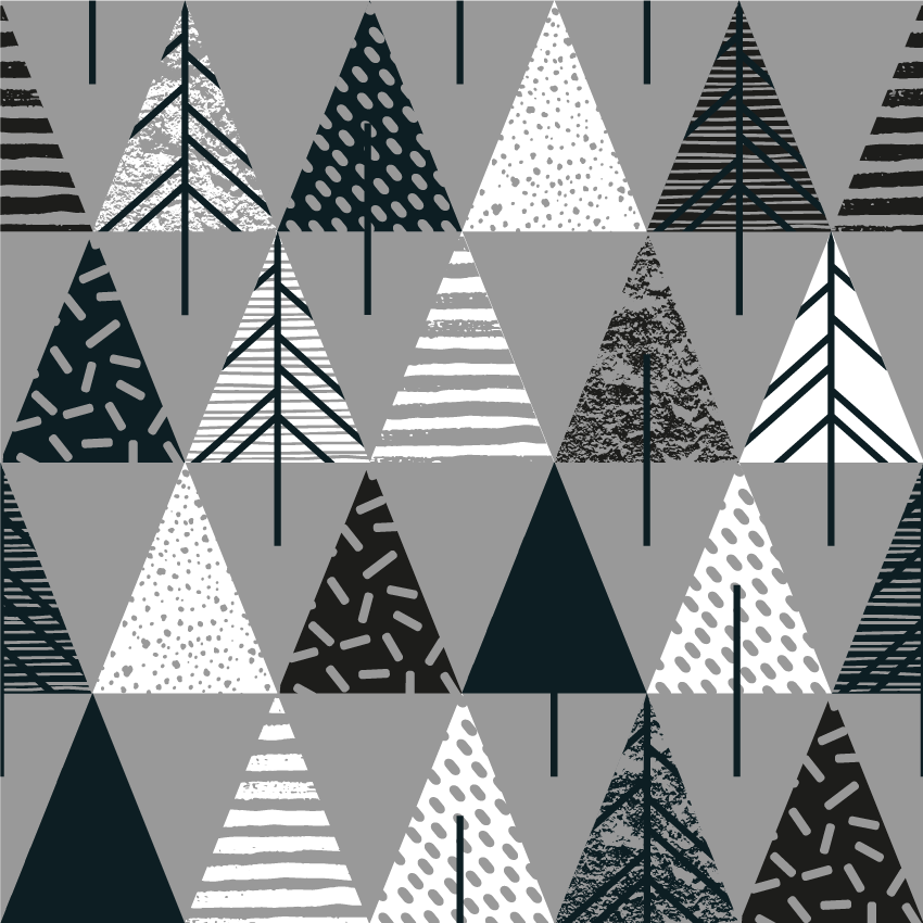 Stylised pine pattern nordic vinyl rug - TenStickers