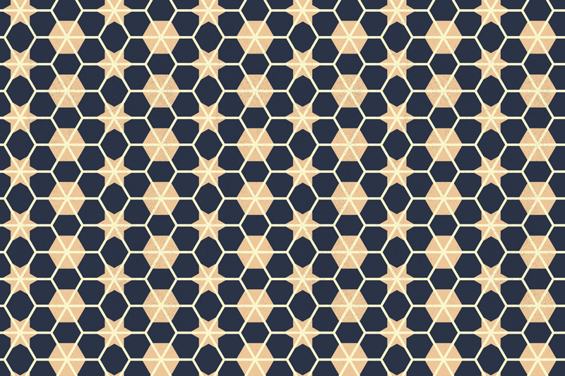 Art deco contrastive hexagons  tile carpet - TenStickers