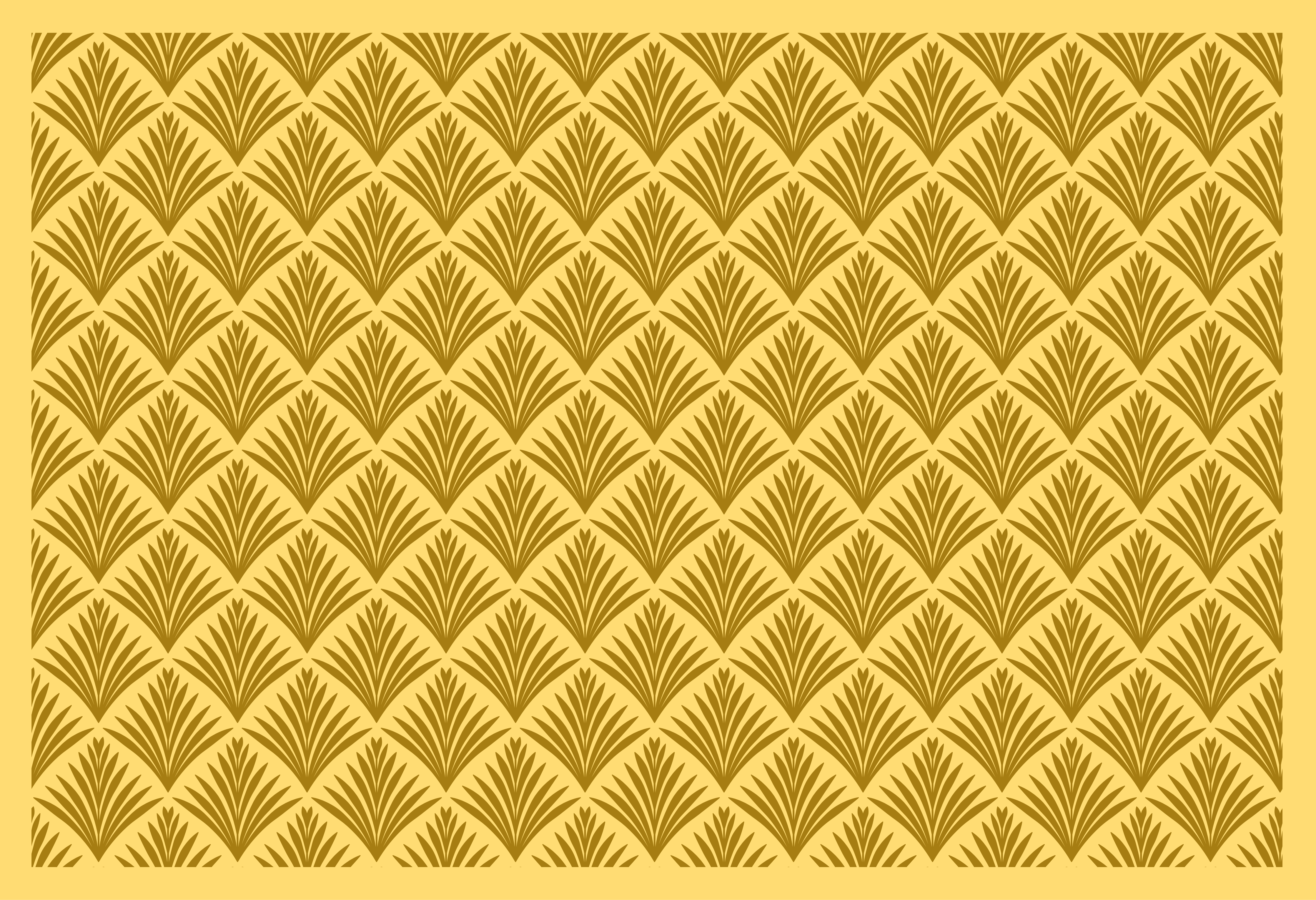 FAN PATTERN YELLOW tile vinyl rug - TenStickers