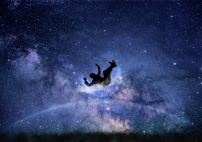 Man falling aestethic style  vintage rug - TenStickers