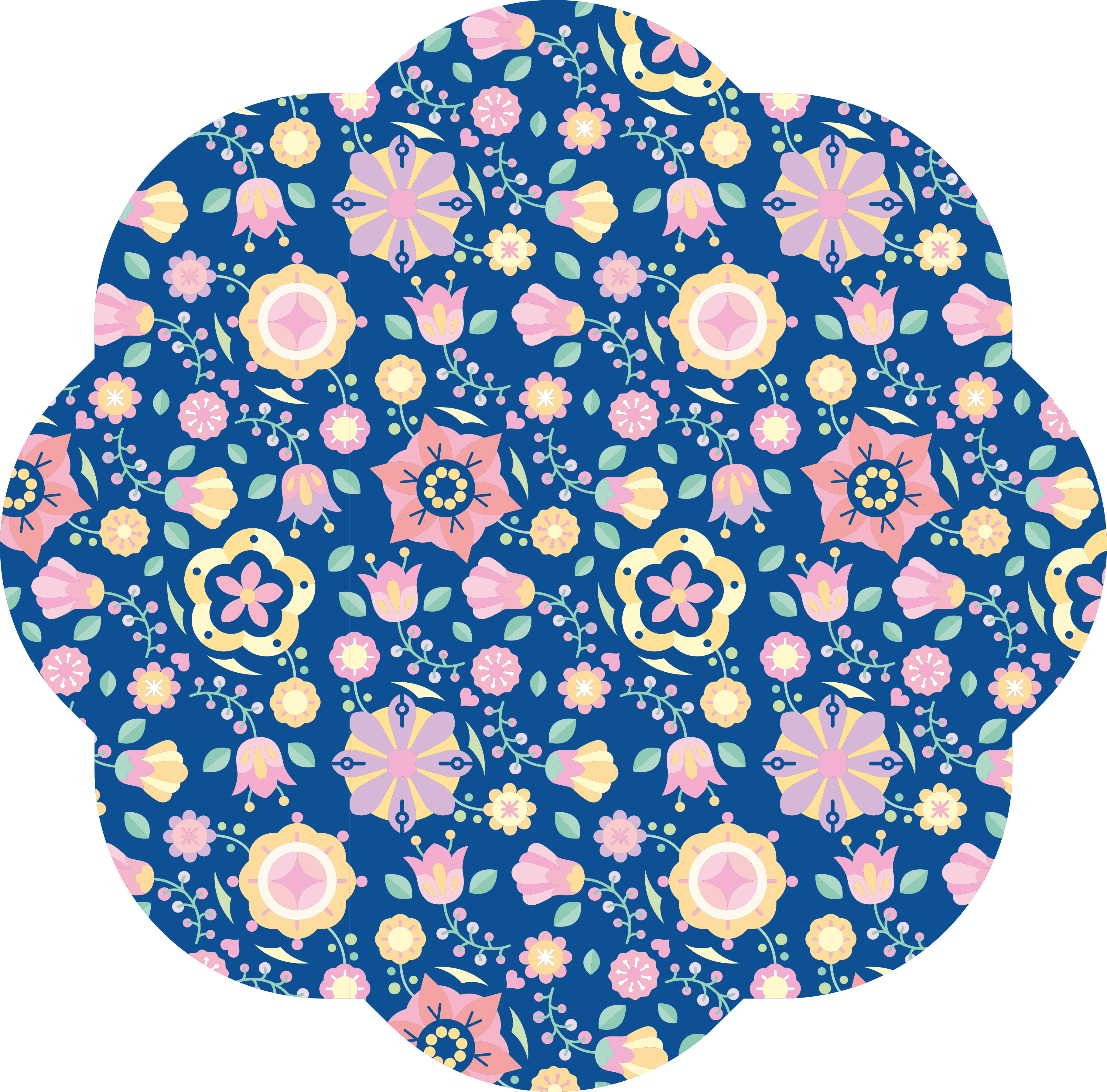 Botanical Bliss flower vinyl rug - TenStickers