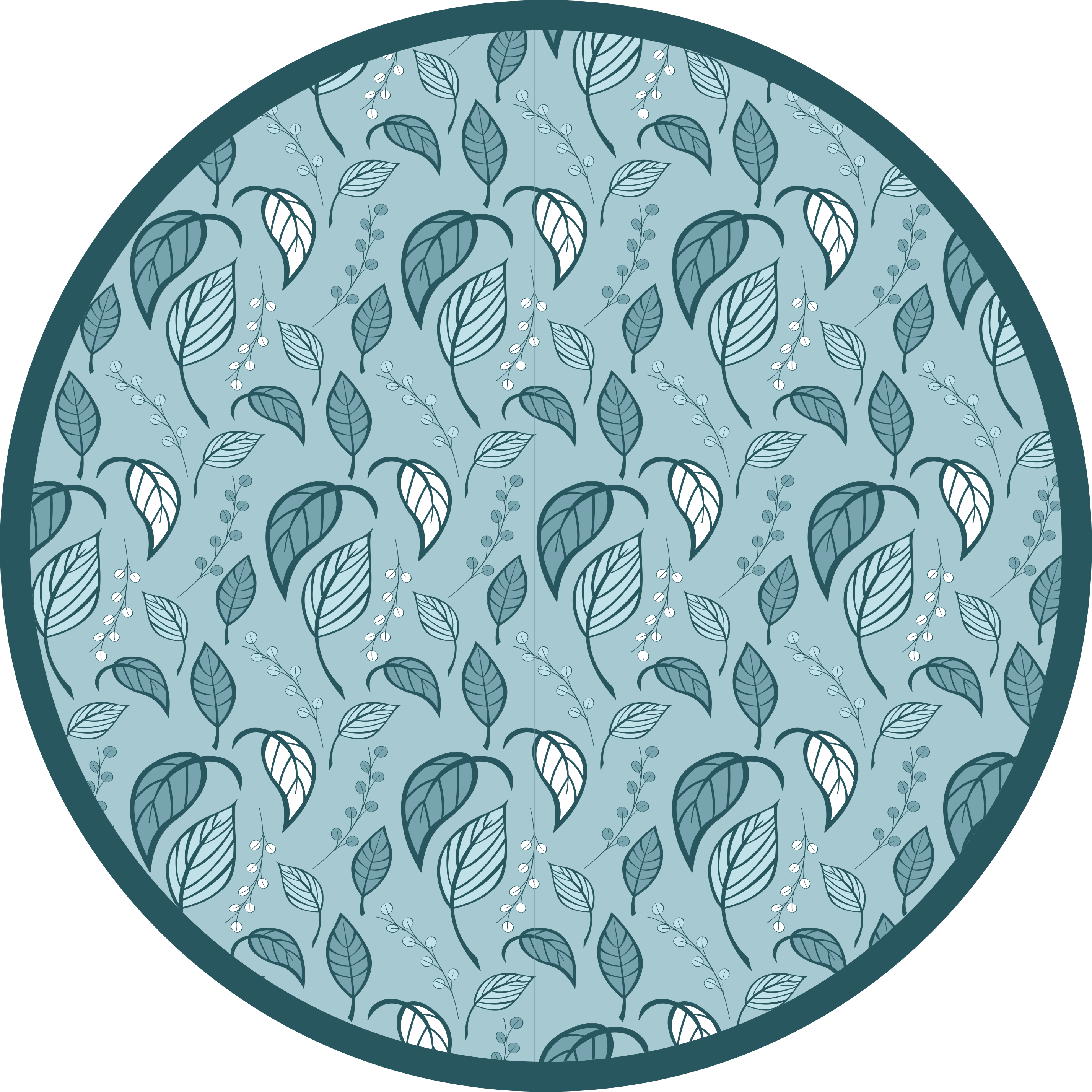 Foliage motif flower vinyl rug - TenStickers