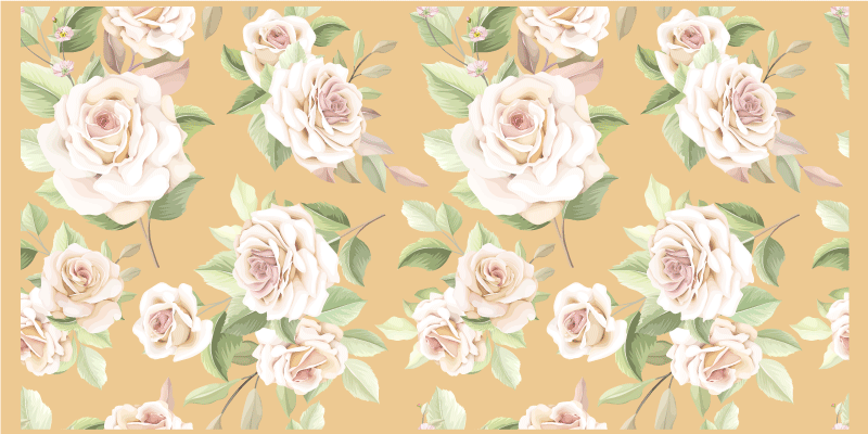 Gentle blossom grace flower vinyl rug - TenStickers