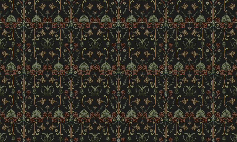 Ornate Botanical Patterns vintage vinyl rug - TenStickers