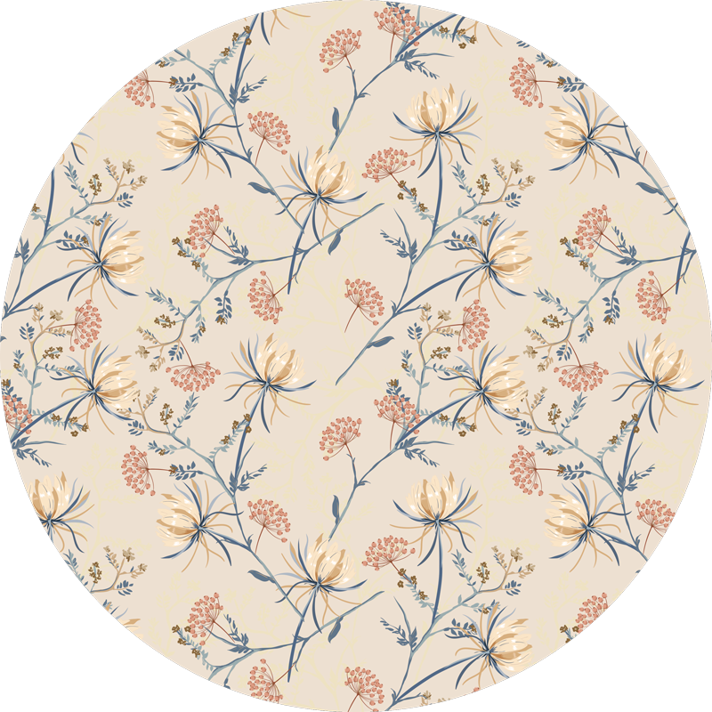 Botanical Bloom Surface floral rug - TenStickers