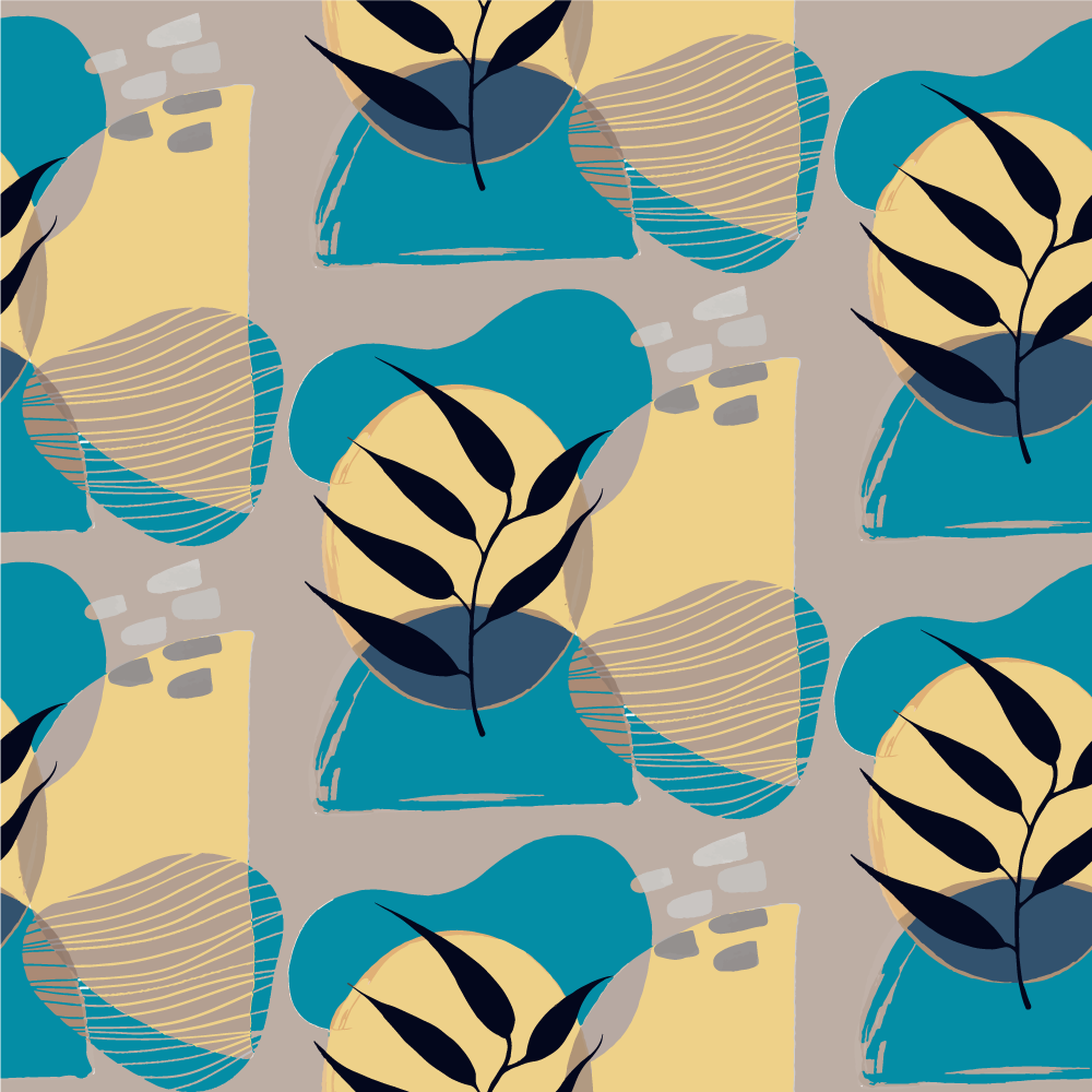 Abstract Botanical Pattern flower vinyl rug - TenStickers