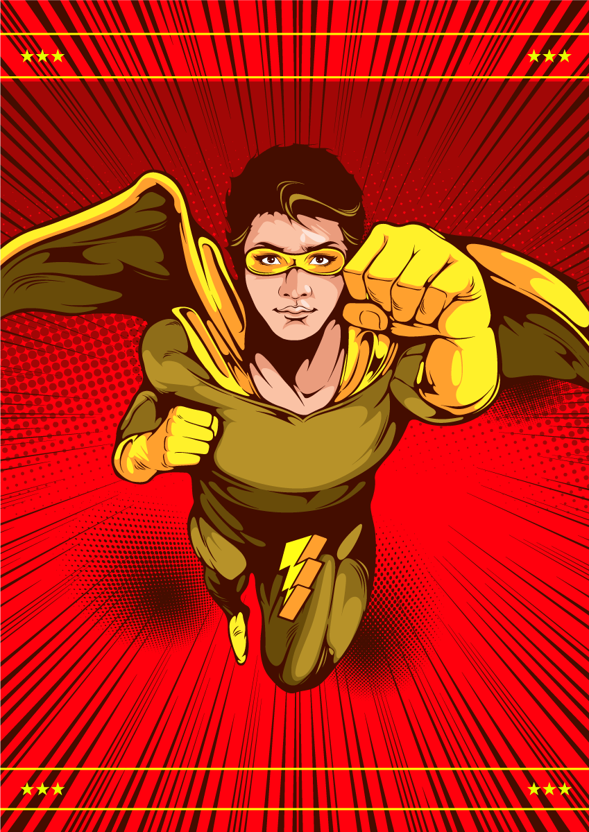 Cartoon super-hero kids vinyl rug - TenStickers