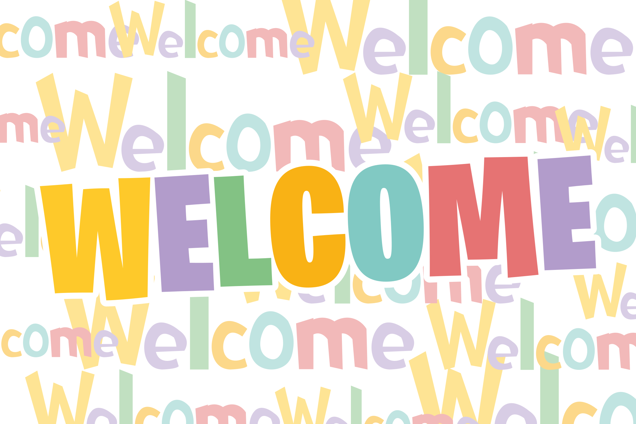 Colorful Welcome Typography custom vinyl mat - TenStickers