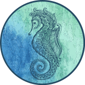 Beautiful ethnic seahorse animal rug - TenStickers
