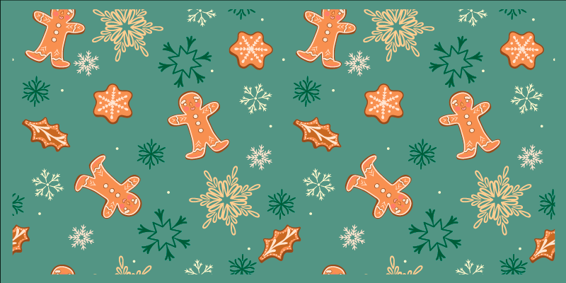 Festive Gingerbread Pattern Christmas vinyl rug - TenStickers