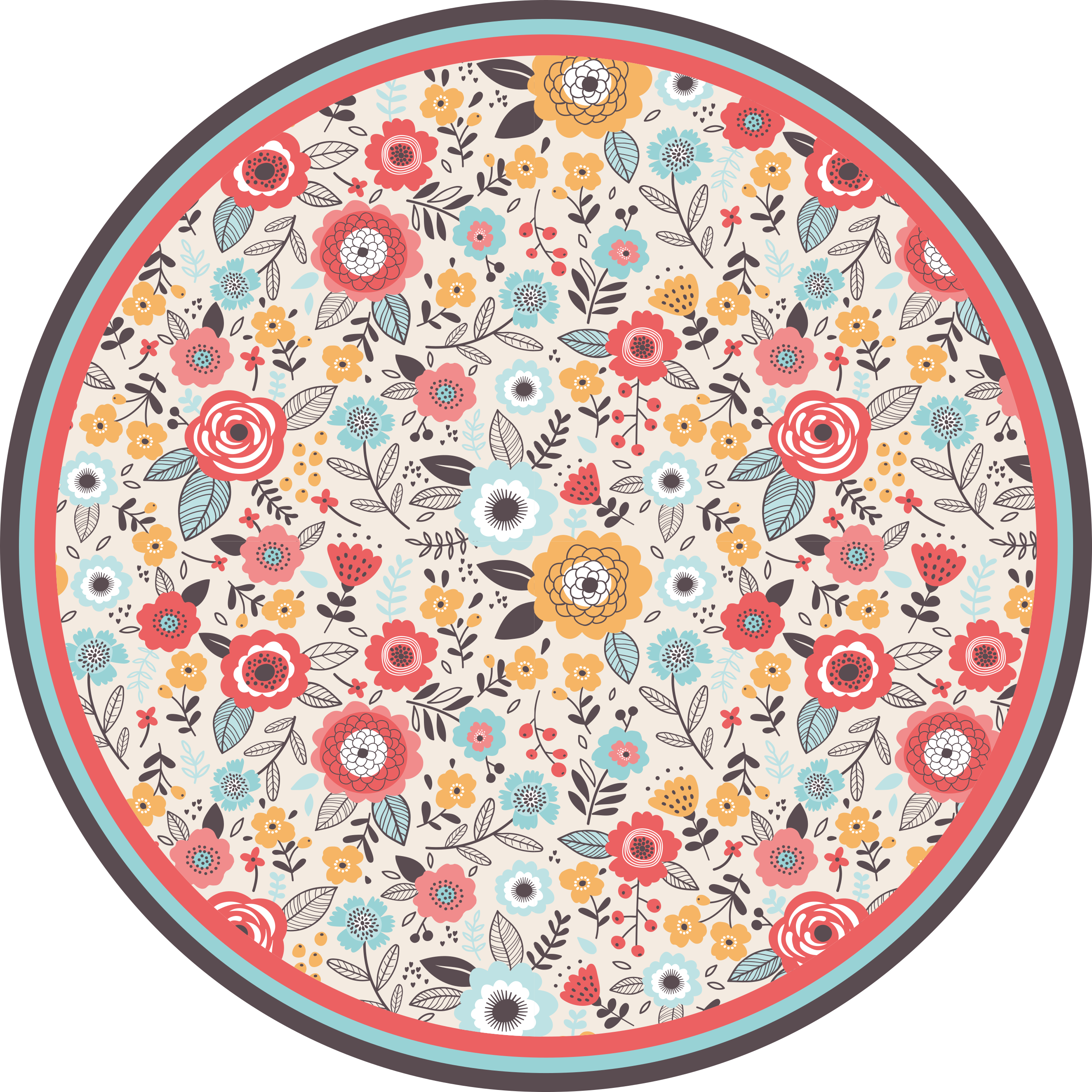 Flowerprint 'Ditsy'  floral rug - TenStickers